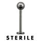 STERILE Titanium Labret Stud (5) 1.2x8mm